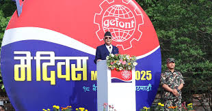 प्रधानमन्त्री केपी शर्मा ओलीले भने-‘मजदुरहरूको रगतले देशको झण्डा रातो भएको हो’