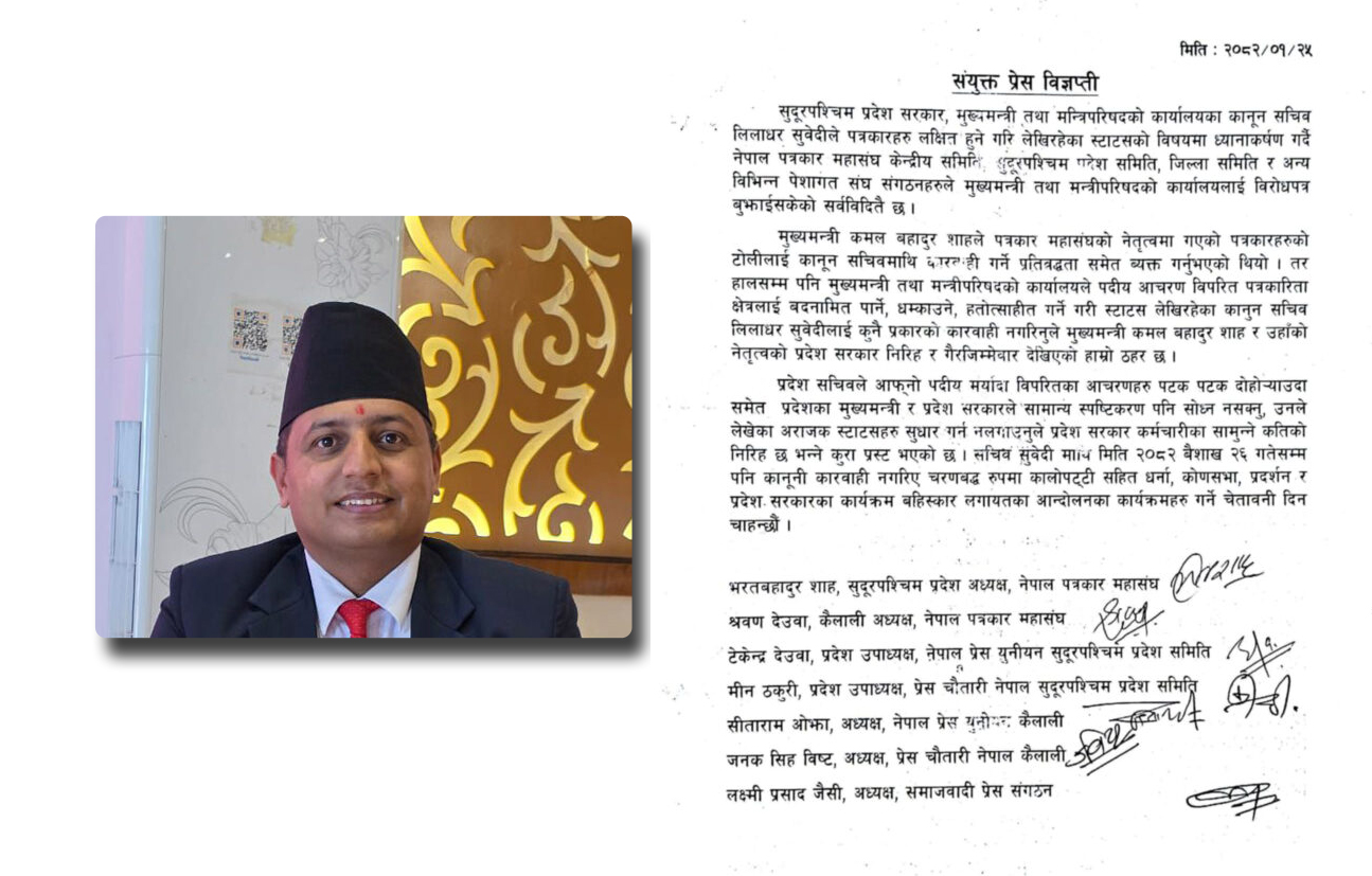 सुदूरपश्चिमका सचिव सुवेदीमाथि कारवाही नभए आन्दोलन गर्ने चेतावनी