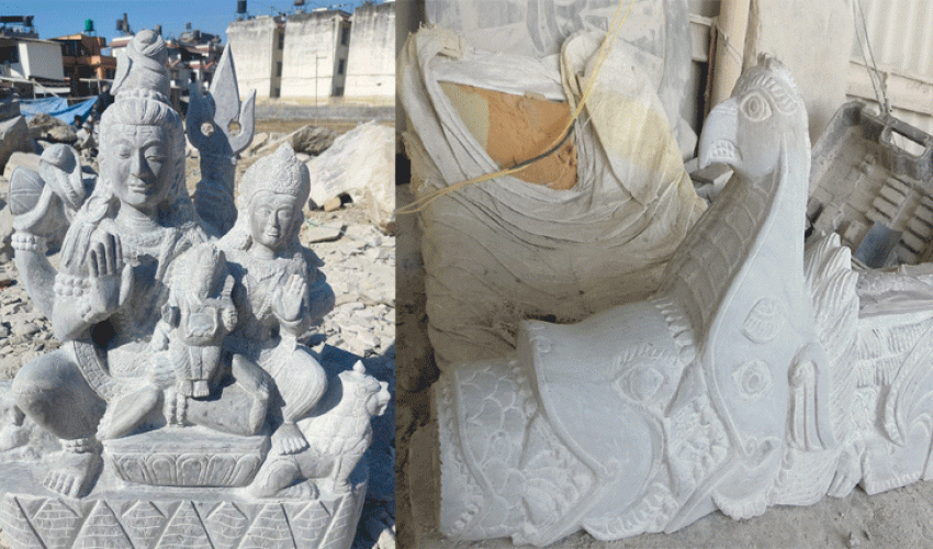 ढुङ्गाको मूर्ति बिक्री गरेर जीविका चलाउँदै कञ्चनपुरका ७३ वर्षीय रामसिंह विष्ट