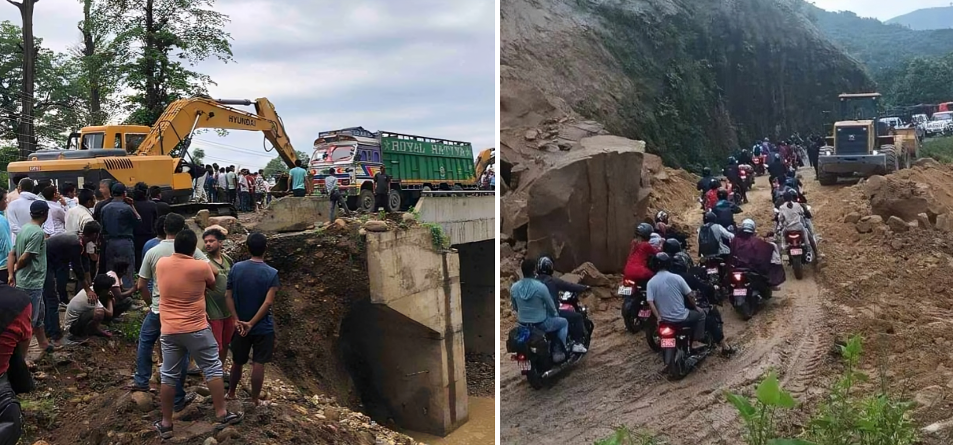 वर्षाले पूर्वपश्चिम राजमार्ग र कान्ति लोकपथ अवरुद्ध