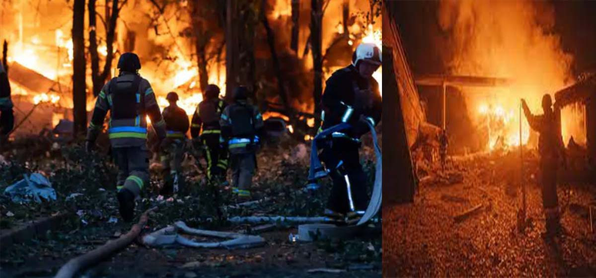 रुसले युक्रेनमा ५५० क्षेप्यास्त्र र ड्रोनबाट आक्रमण गर्‍यो !