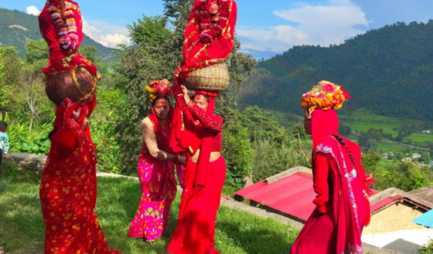 सुदूरपश्चिममा गौरा पर्व सुरु, आज घरघरमा बिरुडा भिजाइँदै