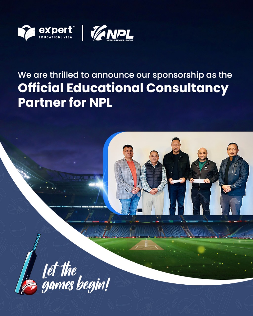 नेपाल प्रिमियर लिगका लागि एक्सपर्ट एजुकेशन र नेपाल क्रिकेट संघबीच ऐतिहासिक साझेदारी
