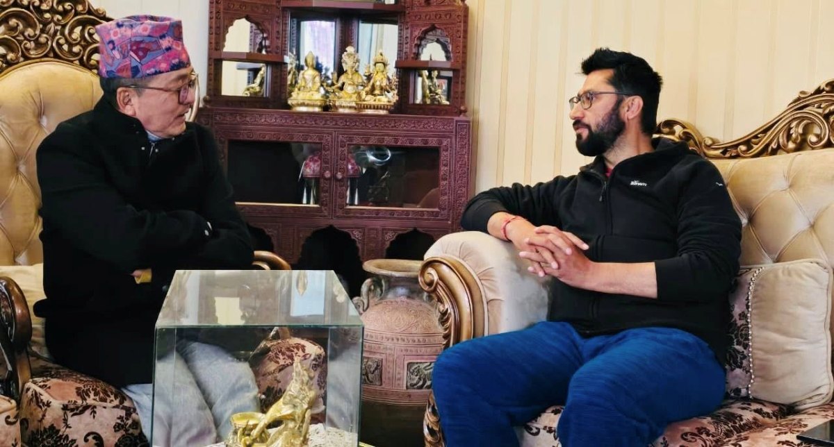 रास्वपा सभापति रवि लामिछाने र राप्रपा अध्यक्ष राजेन्द्र लिङ्देनबीच भेटवार्ता