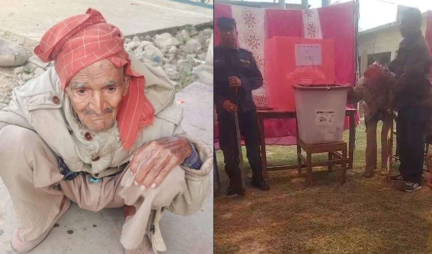 कञ्चनपुरमा १०६ वर्षीय वृद्धद्वारा मतदान