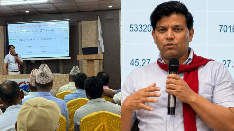 धनगढीका प्रधानाध्यापकलाई सांसद् डा. चन्दको ‘क्लास’, दुर्व्यसन रोक्ने दाबी