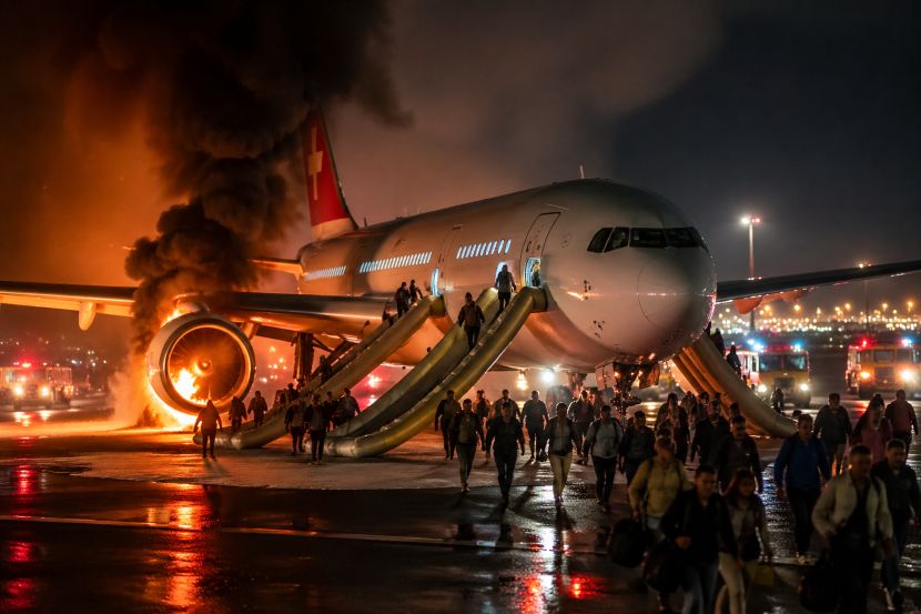 उडानको तयारीमै इन्जिनमा आगलागी