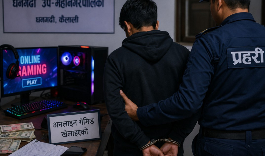 धनगढीमा अनलाइन गेमिङ खेलाएको आरोपमा एक जना पक्राउ